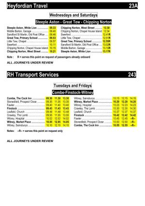 Timetables for Bus Services Under Review