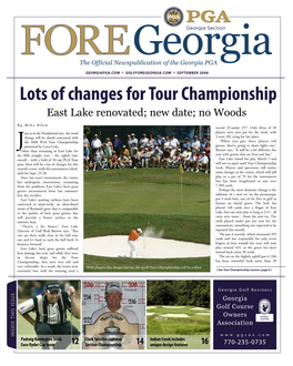 Lots of Changes for Tour Championship East Lake Renovated; New Date; No Woods