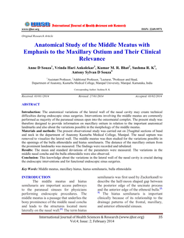 Anatomical Study of the Middle Meatus with Emphasis to the Maxillary Ostium and Their Clinical Relevance