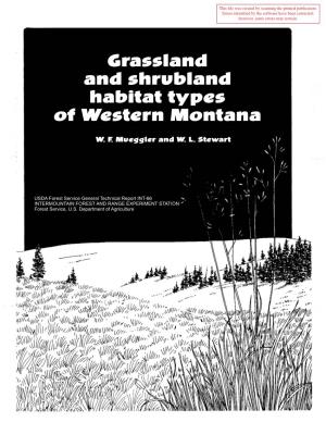 Grassland and Shrubland Habitat Types of Western Montana