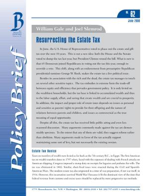 Resurrecting the Estate Tax