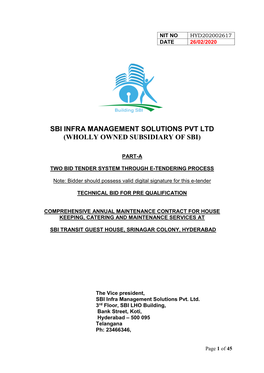 Sbi Infra Management Solutions Pvt Ltd (Wholly Owned Subsidiary of Sbi)