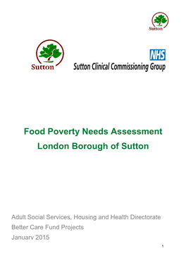 Food Poverty Needs Assessment London Borough of Sutton