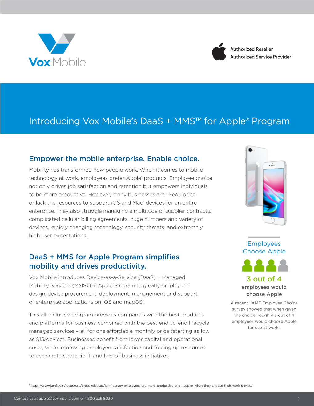 Introducing Vox Mobile's Daas + MMS™ for Apple® Program