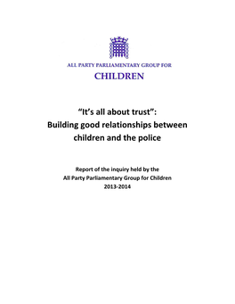 Building Good Relationships Between Children and the Police