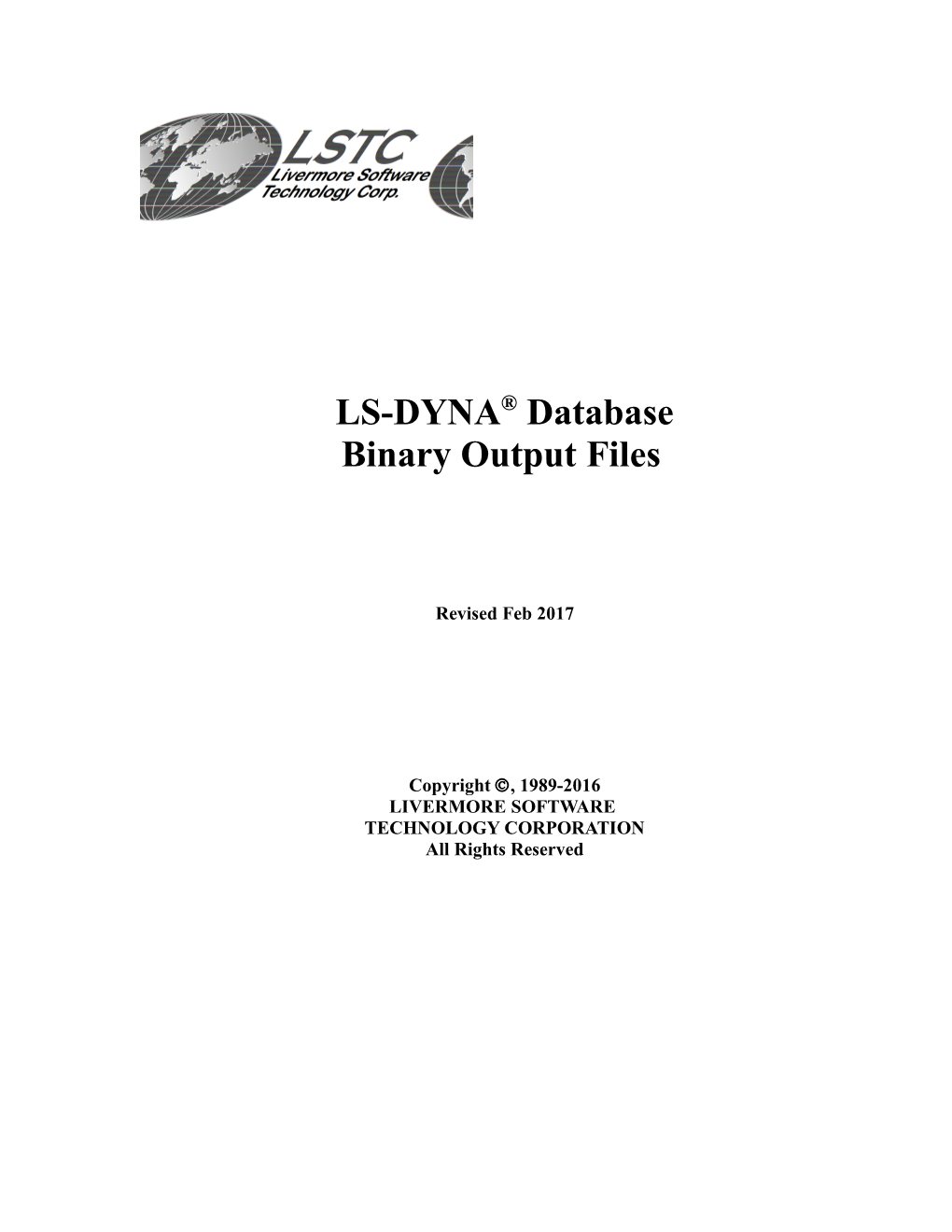 LS-DYNA Database Manual