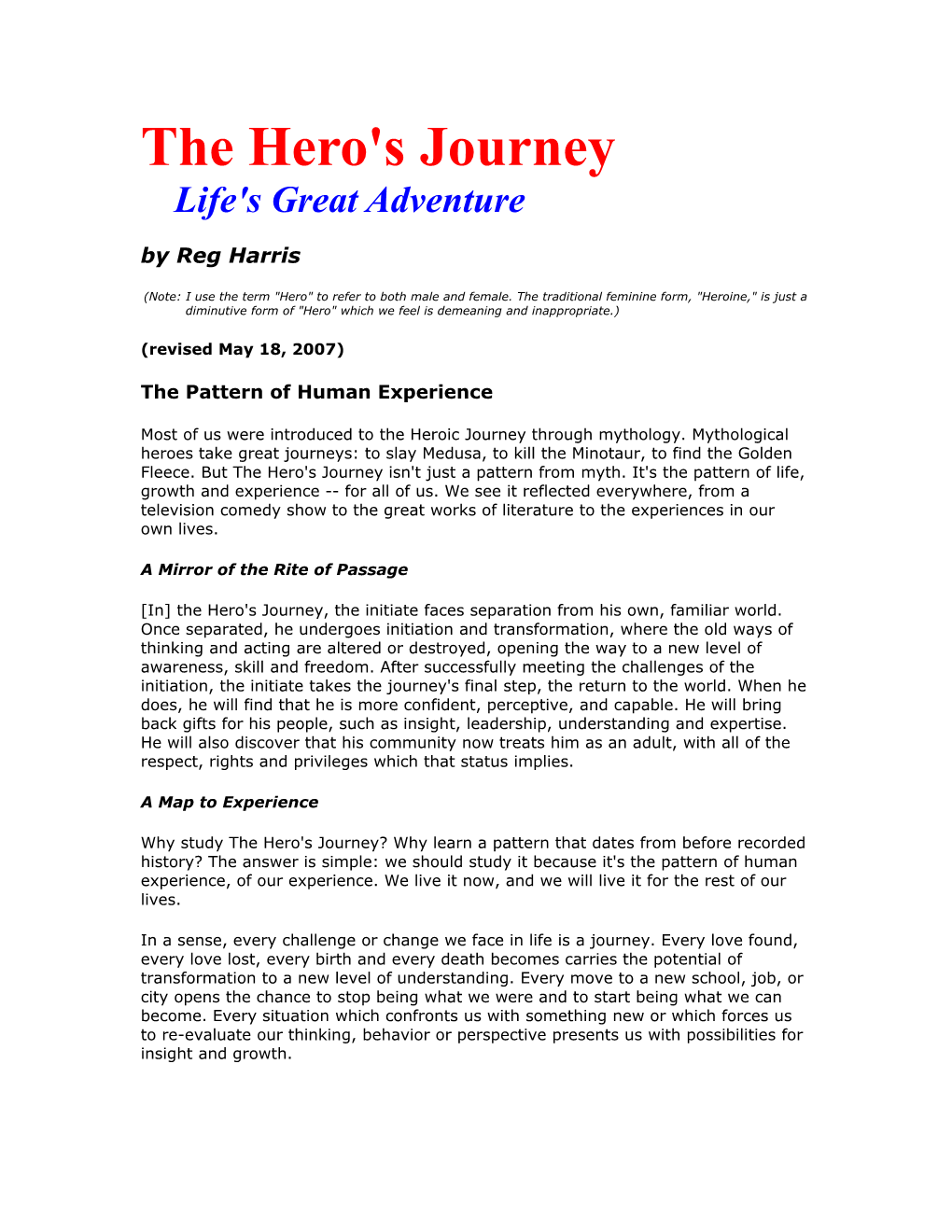 The Hero's Journey