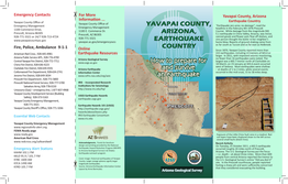 Yavapai County Earthquake Flyer