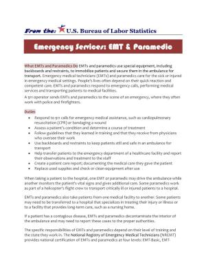 Emergency Services: EMT & Paramedic