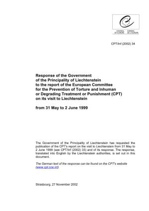 Response of the Government of the Principality of Liechtenstein to The