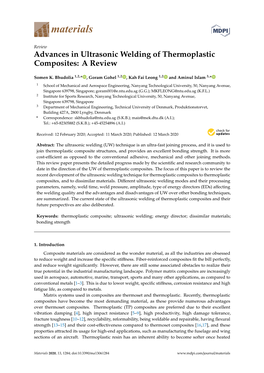Advances in Ultrasonic Welding of Thermoplastic Composites: a Review