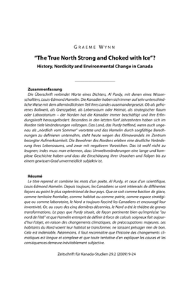 “The True North Strong and Choked with Ice”? History, Nordicity and Environmental Change in Canada