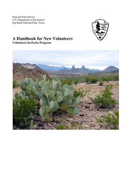 A Handbook for New Volunteers Volunteers-In-Parks Program