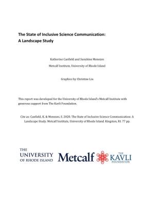 The State of Inclusive Science Communication: a Landscape Study