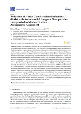 Reduction of Health Care-Associated Infections (Hais) with Antimicrobial Inorganic Nanoparticles Incorporated in Medical Textiles: an Economic Assessment