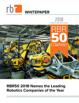 RBR50 2018 Names the Leading Robotics Companies of the Year