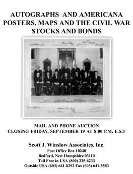 Autographs and Americana Posters, Maps and the Civil War Stocks and Bonds