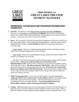 Procedures for Great Lakes Theater Festival