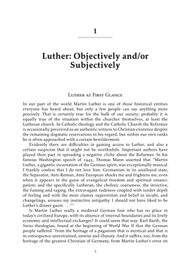 The Theology of Martin Luther the Relation Between Law and Gospel, Between the Temporal and the Spiritual Order and Power