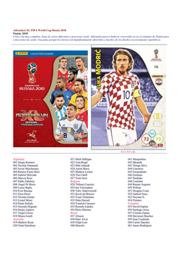 Adrenalyn XL FIFA World Cup Russia 2018 Panini, 2018 Colección Muy Completa, Llena De Series Diferentes Y Preciosas Cards. Adre