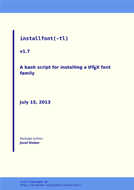 A Bash Script for Installing a LATEX Font Family