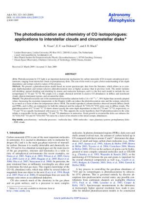 The Photodissociation and Chemistry of CO Isotopologues: Applications to Interstellar Clouds and Circumstellar Disks