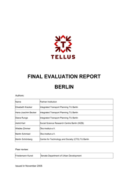 Final Evaluation Report Berlin