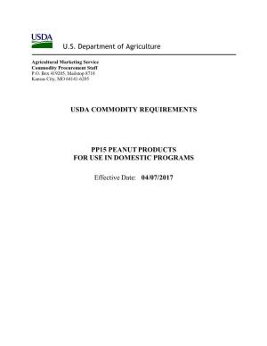 U.S. Department of Agriculture USDA COMMODITY REQUIREMENTS