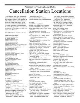 Cancellation Station Locationsupdated 02/01/18