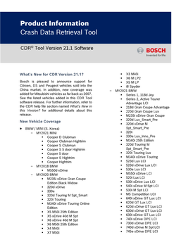 Product Information Crash Data Retrieval Tool