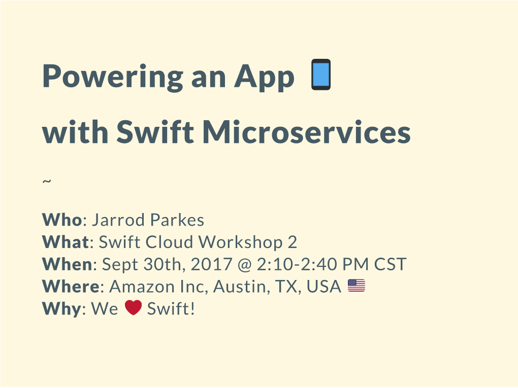Powering an App with Swift Microservices