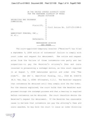 Case 3:07-Cv-01188-D Document 365 Filed 12/11/08 Page 1 of 14 Pageid 7469