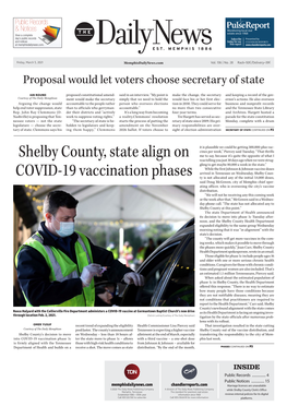 Shelby County, State Align on COVID-19 Vaccination Phases