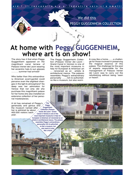 At Home with Peggy GUGGENHEIM, Where Art Is on Show!