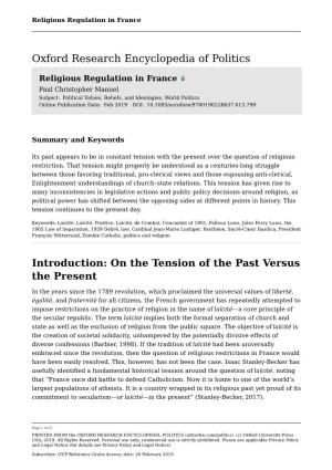 Religious Regulation in France