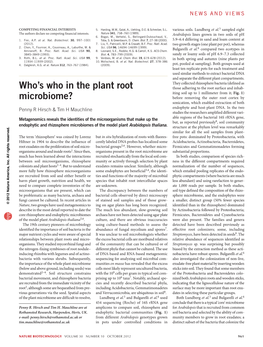 Who's Who in the Plant Root Microbiome?