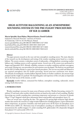 High Altitude Ballooning As an Atmospheric Sounding System