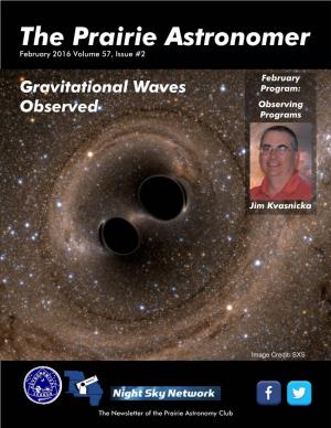 The Prairie Astronomer February 2016 Volume 57, Issue #2