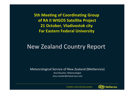 New Zealand Country Report