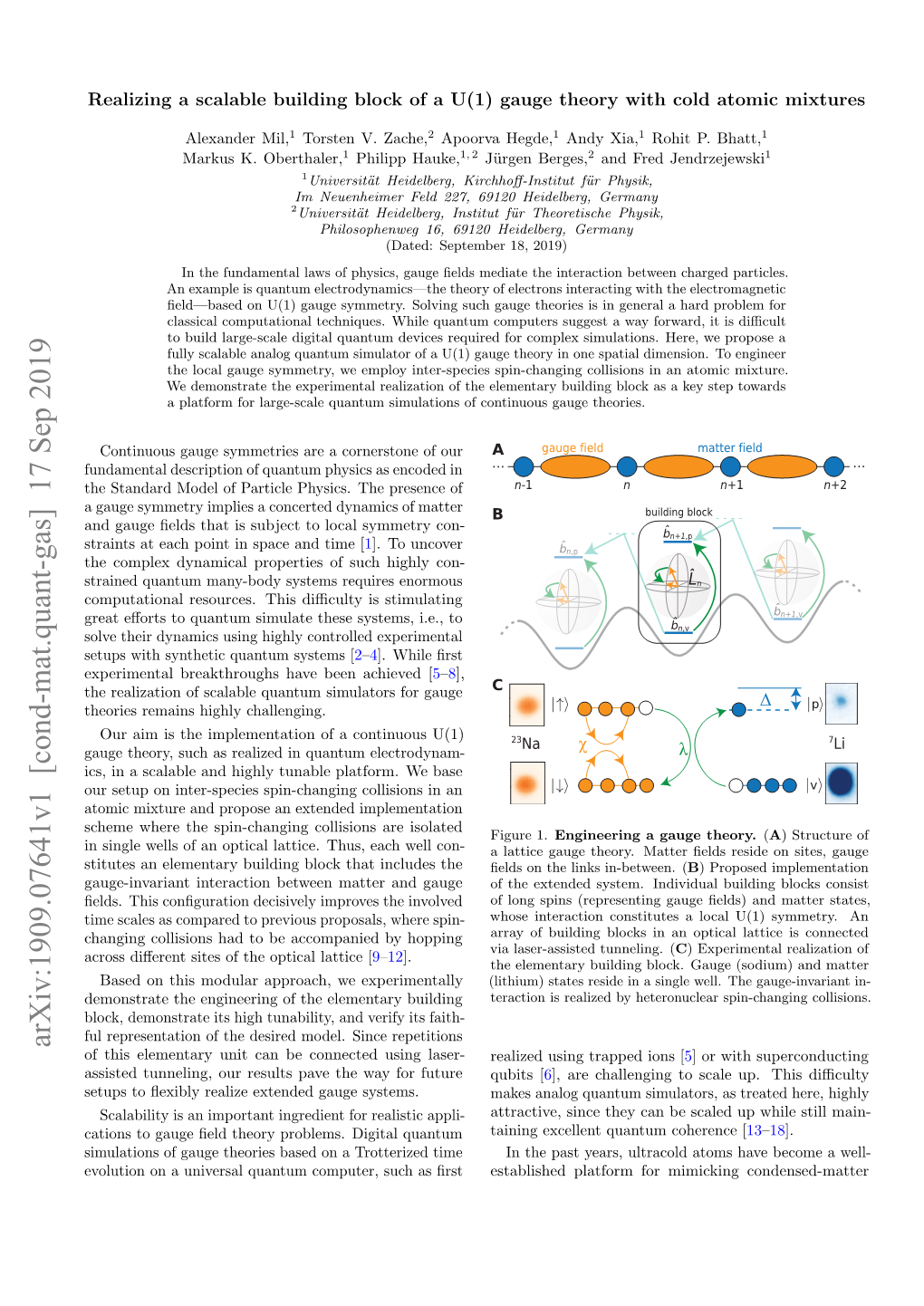 Arxiv:1909.07641V1 [Cond-Mat.Quant-Gas] 17 Sep 2019