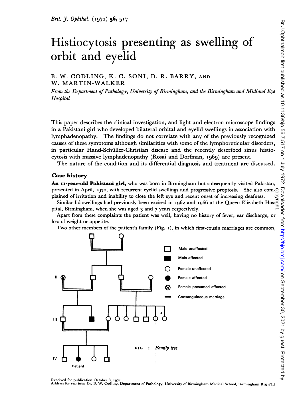 Histiocytosis Presenting As Swelling of Orbit and Eyelid