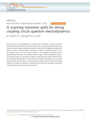 A Scanning Transmon Qubit for Strong Coupling Circuit Quantum Electrodynamics