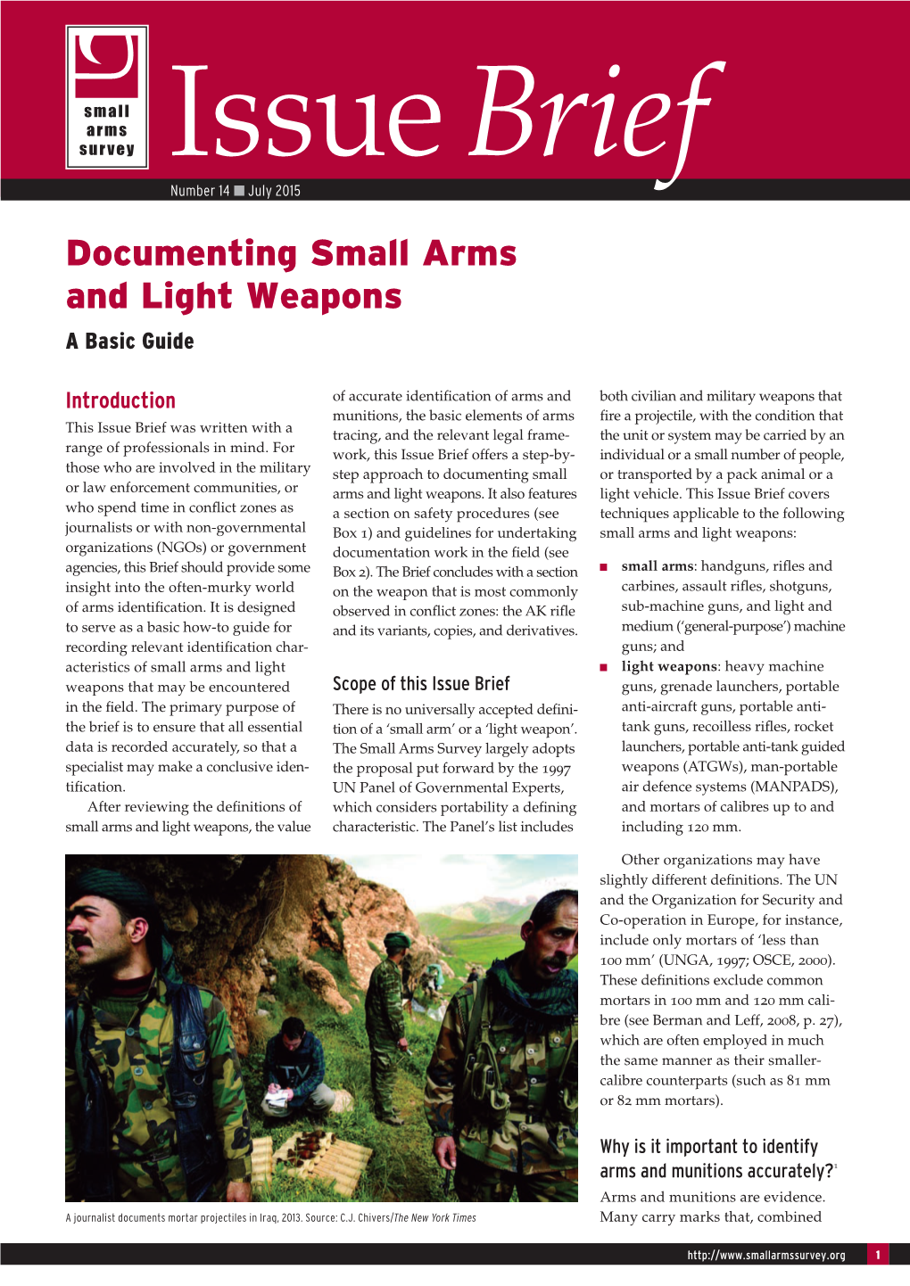 Documenting Small Arms and Light Weapons a Basic Guide