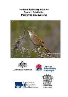 National Recovery Plan for Eastern Bristlebird Dasyornis Brachypterus