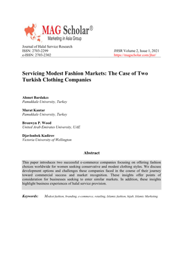 Servicing Modest Fashion Markets: the Case of Two Turkish Clothing Companies