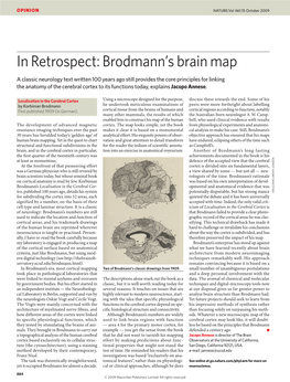 In Retrospect: Brodmann's Brain