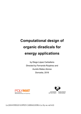 Computational Design of Organic Diradicals for Energy Applications