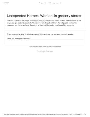 Unexpected Heroes: Workers in Grocery Stores