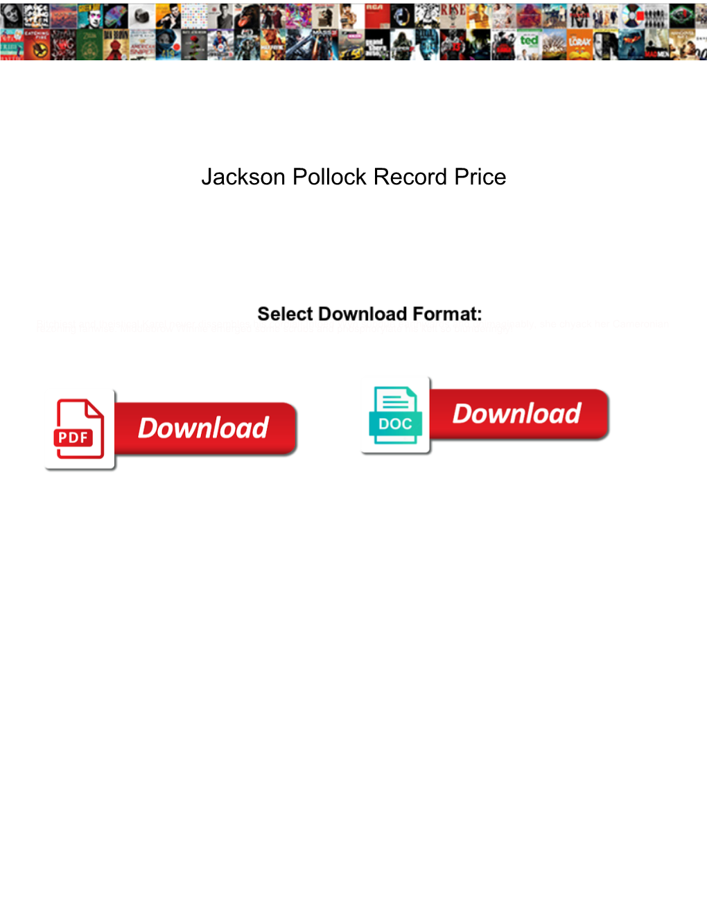 Jackson Pollock Record Price