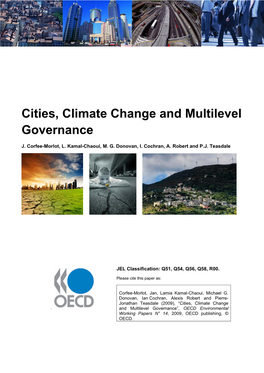 Cities, Climate Change and Multilevel Governance